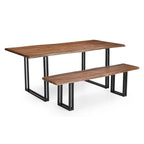 Solid Wood Dining Table - Brown