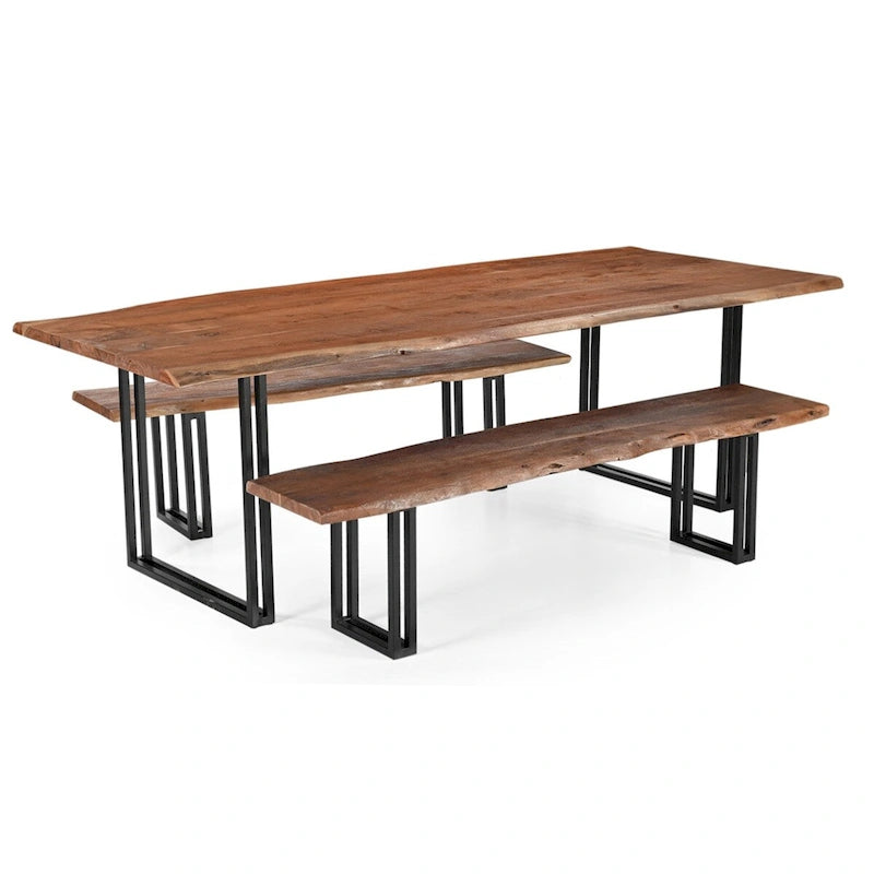 Solid Wood Dining Table - Brown