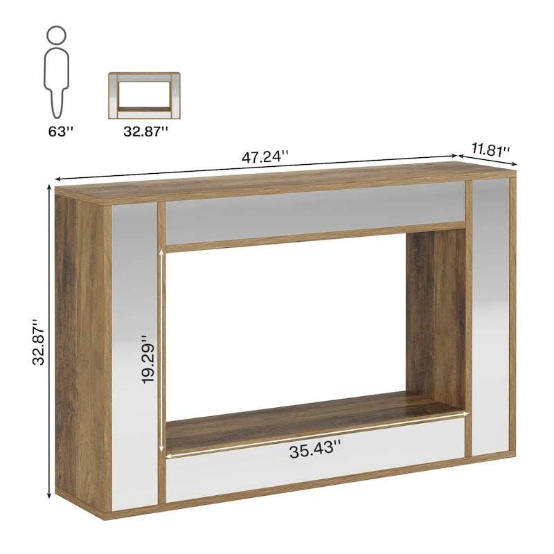 Console rustique de 47 pouces pour entrée, couloir et salon