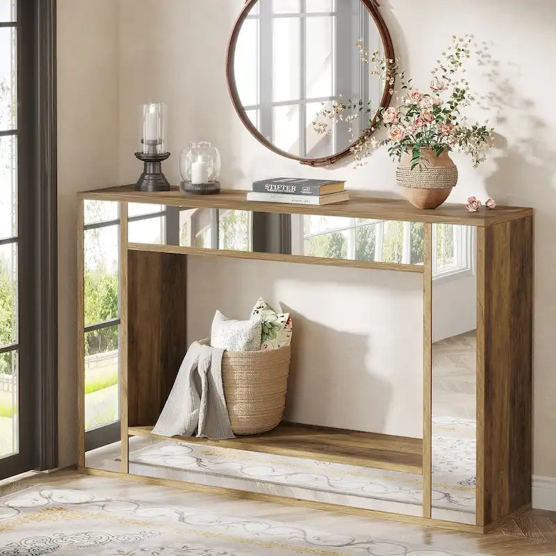 Console rustique de 47 pouces pour entrée, couloir et salon