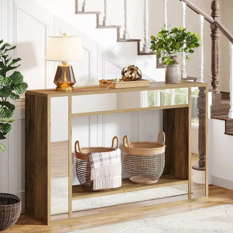 Console rustique de 47 pouces pour entrée, couloir et salon