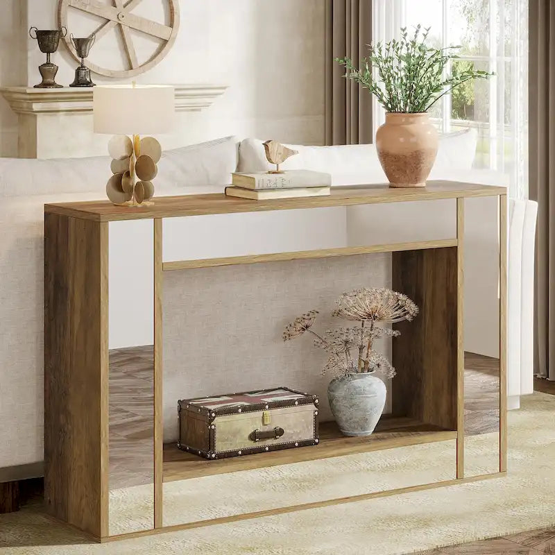 Console rustique de 47 pouces pour entrée, couloir et salon