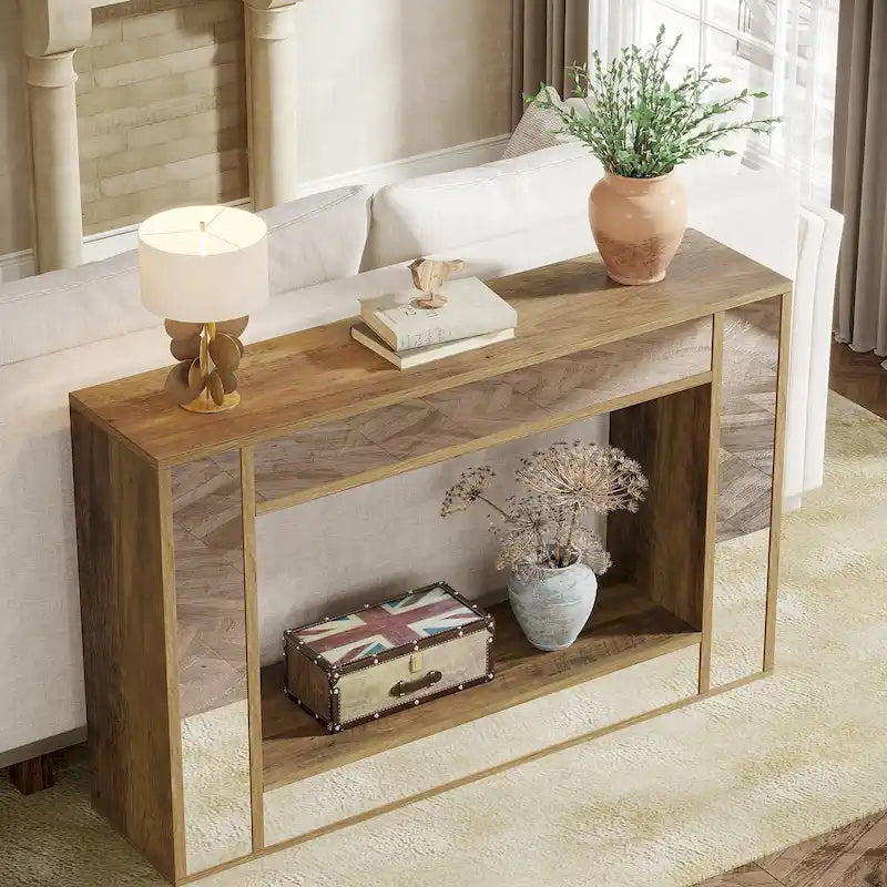 Console rustique de 47 pouces pour entrée, couloir et salon