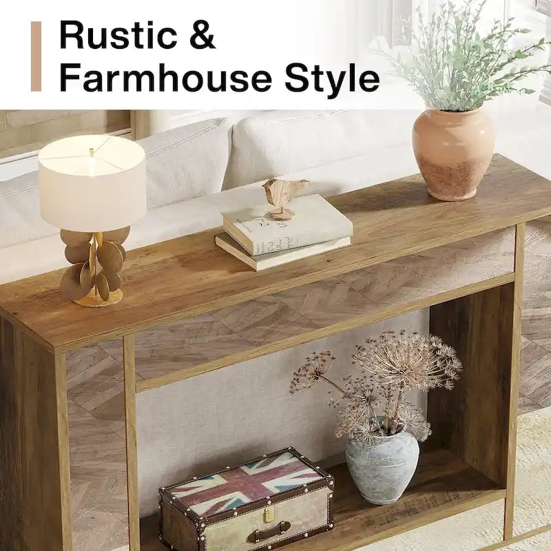Console rustique de 47 pouces pour entrée, couloir et salon