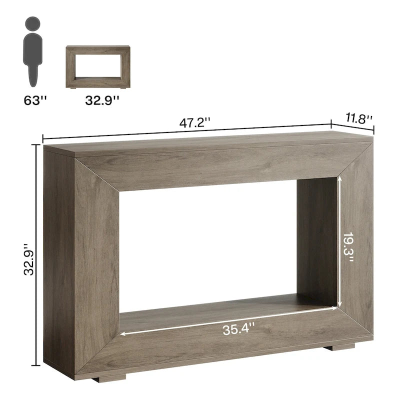 Console rustique de 47 pouces pour entrée, couloir et salon