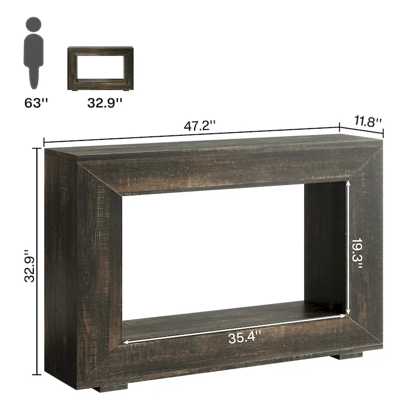 Console rustique de 47 pouces pour entrée, couloir et salon