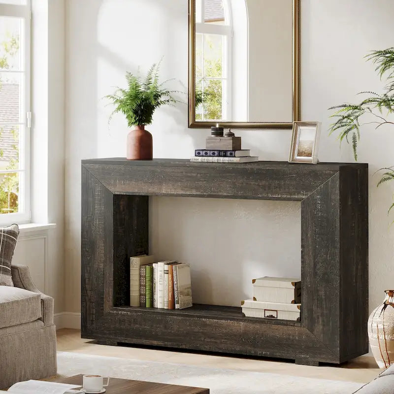 Console rustique de 47 pouces pour entrée, couloir et salon