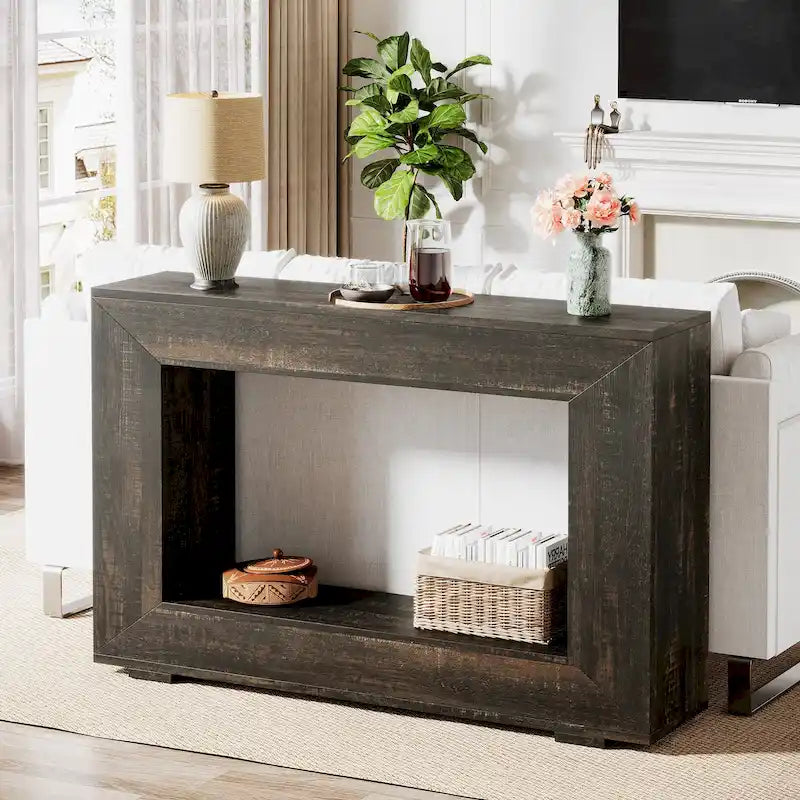 Console rustique de 47 pouces pour entrée, couloir et salon