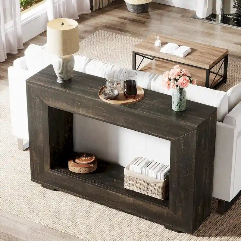 Console rustique de 47 pouces pour entrée, couloir et salon