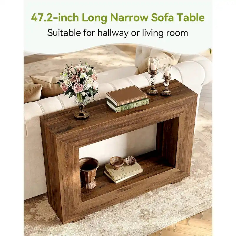 Console rustique de 47 pouces pour entrée, couloir et salon