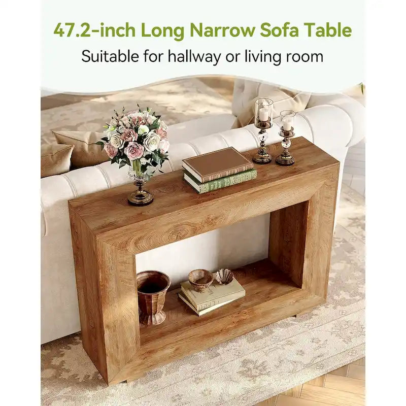 Console rustique de 47 pouces pour entrée, couloir et salon
